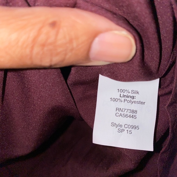 Size M 100% silk burgundy Madewell midi skirt, adjustable waist - Picture 4 of 5